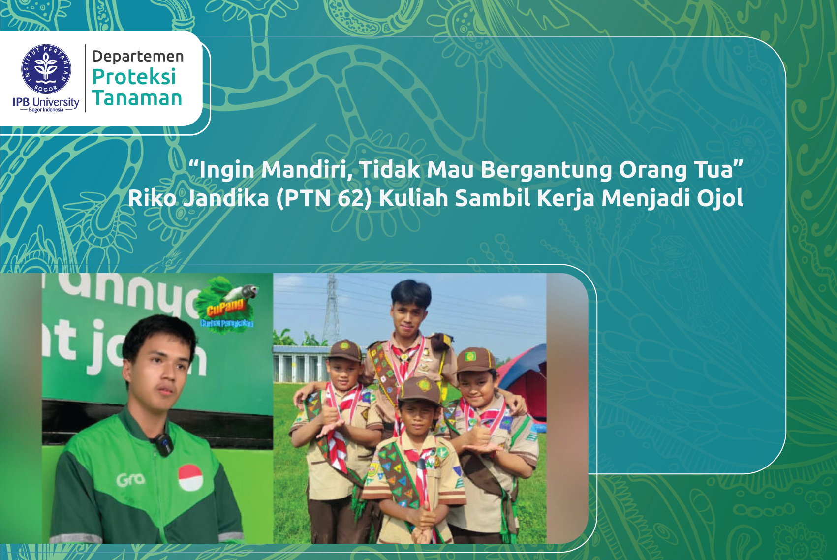 “Ingin Mandiri, Tidak Mau Bergantung Orang Tua” Riko Jandika (PTN 62) Kuliah Sambil Kerja Menjadi Ojol